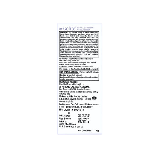 Golite Natural Skin Cream 15 gm
