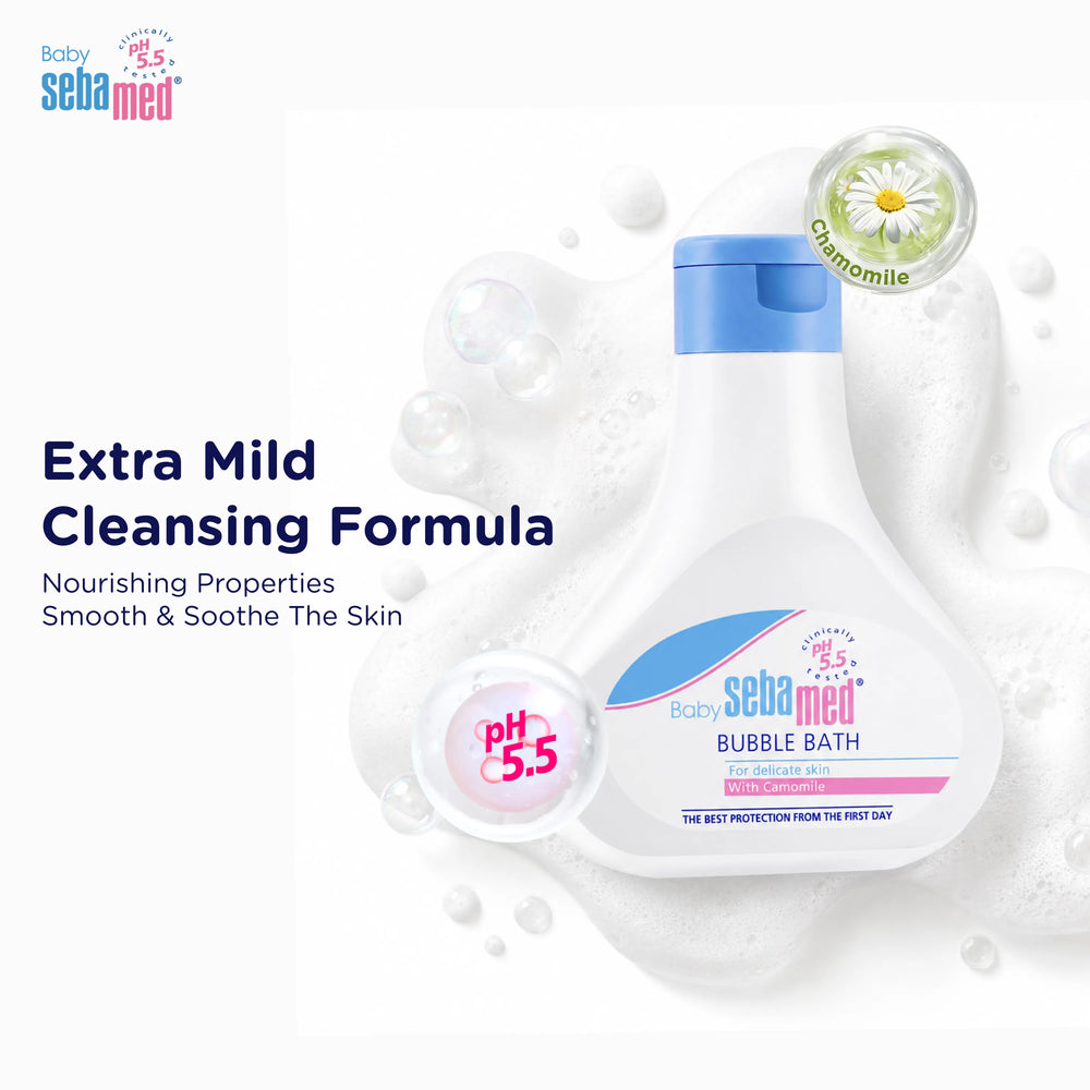 Sebamed Baby Bubble Bath|pH 5.5|With Chamomile|Soap Free|No Tears|200 ml