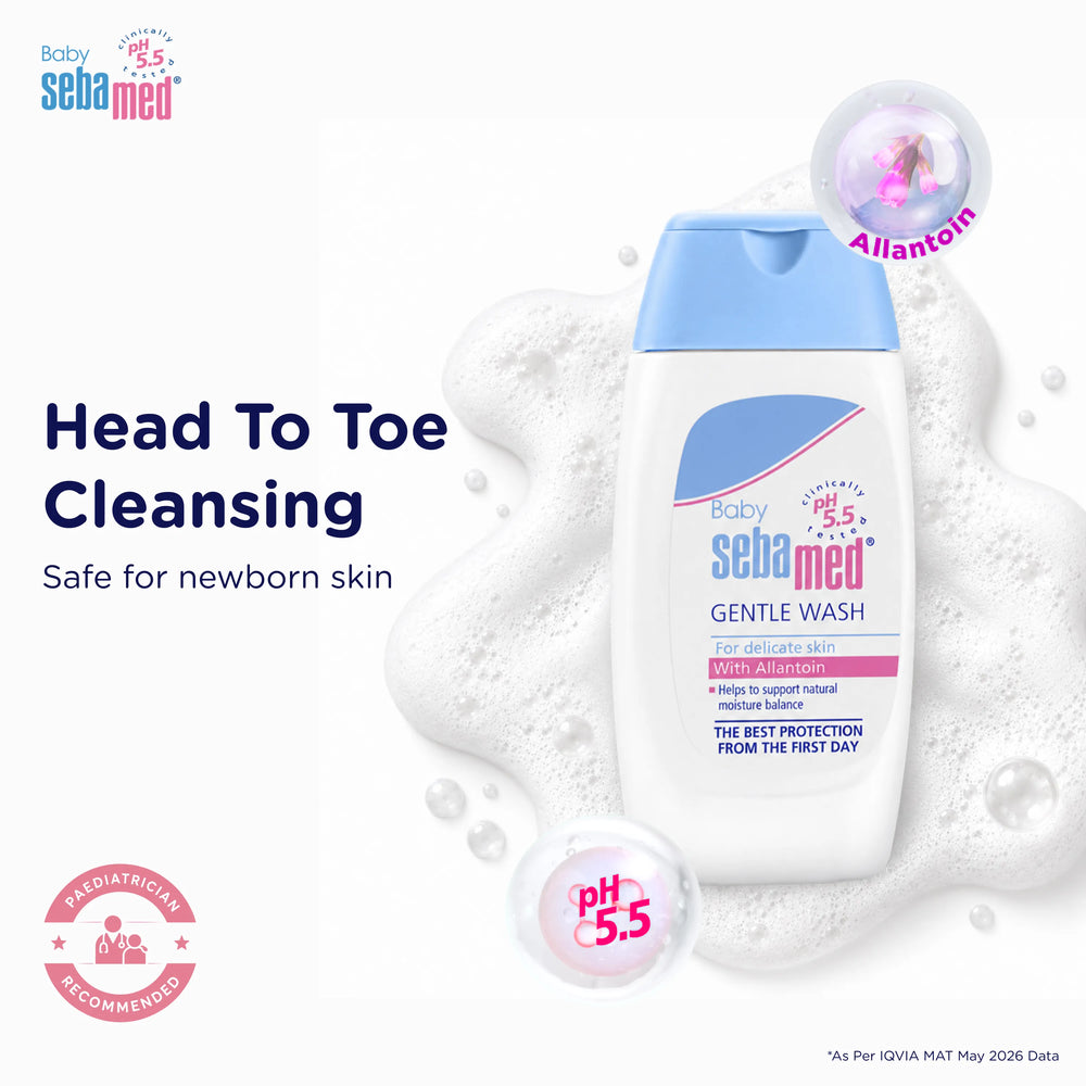 Sebamed Baby Gentle Wash|pH 5.5|Baby Body Wash|Soap Free|Tear Free|50 ml