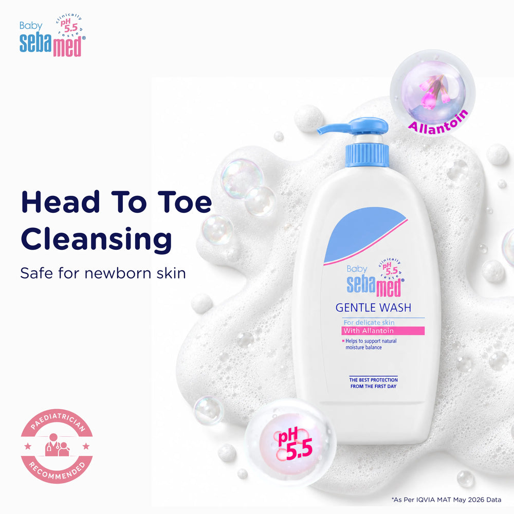 Sebamed Baby Gentle Wash|pH 5.5|Baby Body Wash|Soap Free|Tear Free|1000 ml