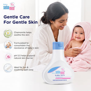 Sebamed Baby Bubble Bath|pH 5.5|With Chamomile|Soap Free|No Tears|200 ml