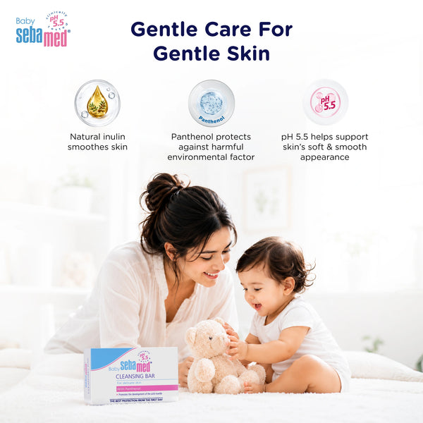 Sebamed Baby Cleansing Bar|pH 5.5 |Newborn bathing|Soap Free|Tear Free|150 gm
