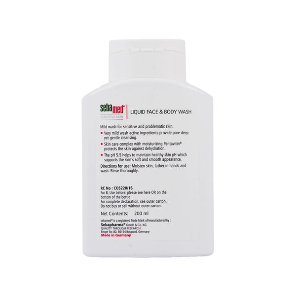 Sebamed Liquid Face and Body Wash 200ml | For all skin types