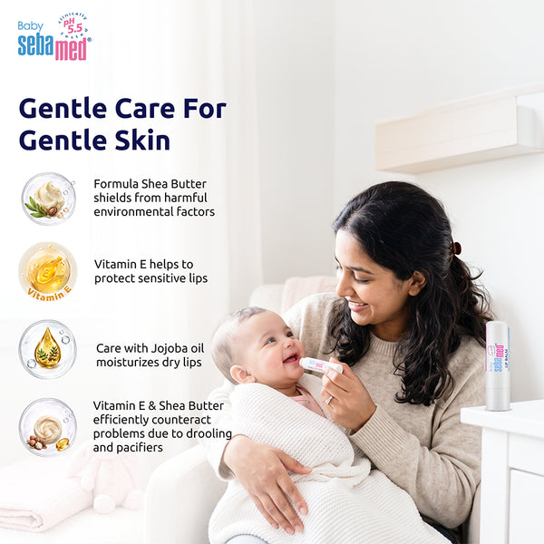 Sebamed Baby Lip Balm|With Shea butter, Jojoba Oil & Beeswax|4.8 gm