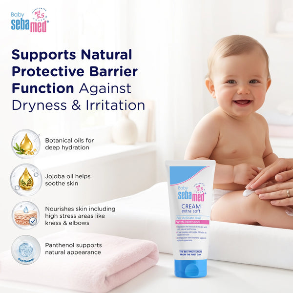 Sebamed Baby Cream Extra Soft|pH 5.5|Ideal for Dry Skin|50 ml