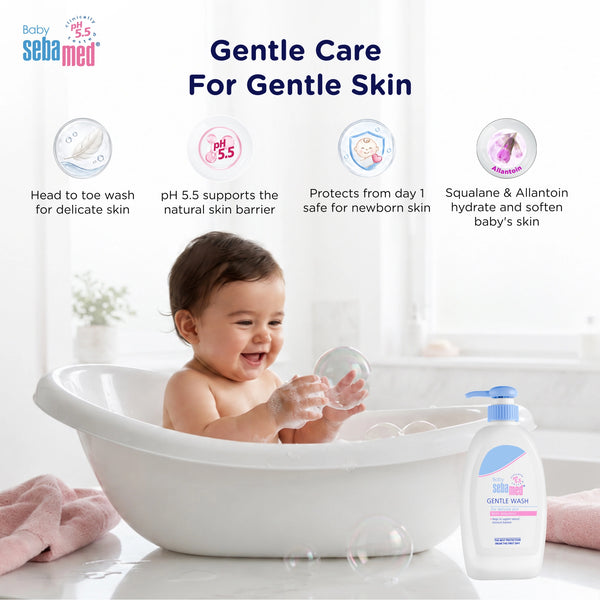 Sebamed Baby Gentle Wash|pH 5.5|Baby Body Wash|Soap Free|Tear Free|400 ml