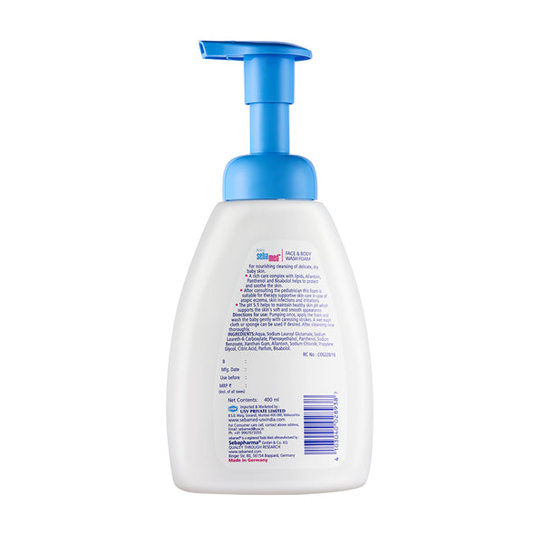 Sebamed Baby Face & Body Wash Foam|pH 5.5|Ideal for face & body cleansing|400 ml
