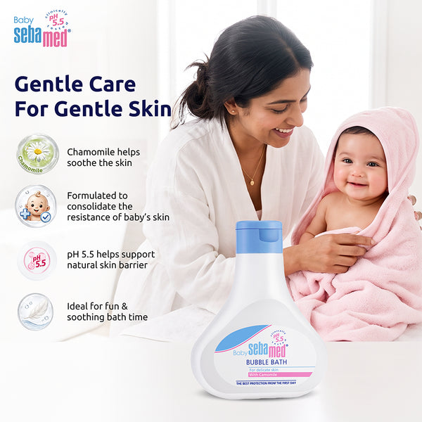 Sebamed Baby Bubble Bath|pH 5.5|With Chamomile|Soap Free|No Tears|200 ml