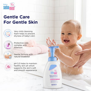 Sebamed Baby Face & Body Wash Foam|pH 5.5|Ideal for face & body cleansing|400 ml