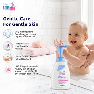 Sebamed Baby Face & Body Wash Foam|pH 5.5|Ideal for face & body cleansing|400 ml