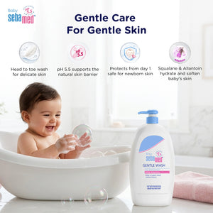 Sebamed Baby Gentle Wash|pH 5.5|Baby Body Wash|Soap Free|Tear Free|1000 ml