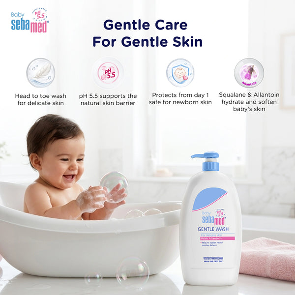 Sebamed Baby Gentle Wash|pH 5.5|Baby Body Wash|Soap Free|Tear Free|1000 ml