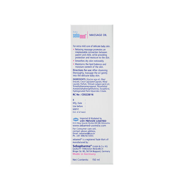Sebamed Baby Massage Oil| With Soya Oil|150 ml