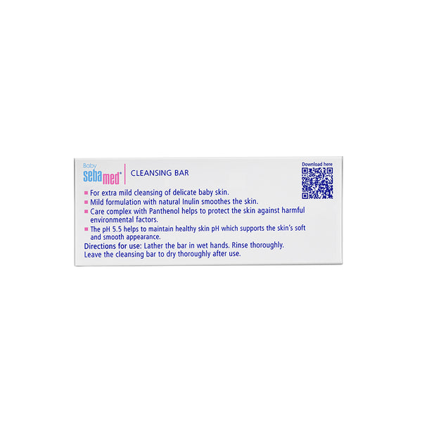 Sebamed Baby Cleansing Bar|pH 5.5 |Newborn bathing|Soap Free|Tear Free|150 gm