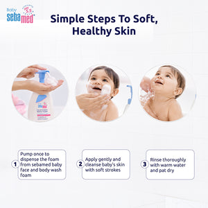 Sebamed Baby Face & Body Wash Foam|pH 5.5|Ideal for face & body cleansing|400 ml