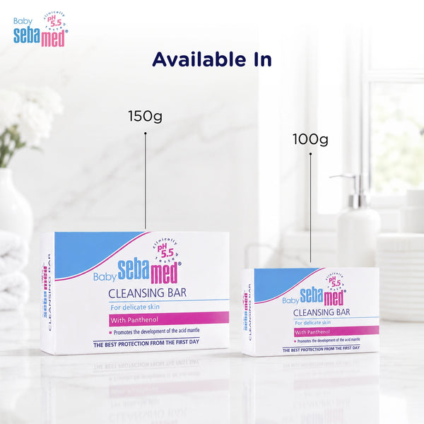 Sebamed Baby Cleansing Bar|pH 5.5 |Newborn bathing|Soap Free|Tear Free|150 gm