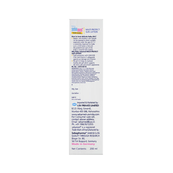 Sebamed Baby Sun Lotion|pH 5.5|Triple Protection with UVA/UVB- Filter|200 ml