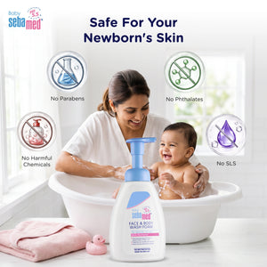 Sebamed Baby Face & Body Wash Foam|pH 5.5|Ideal for face & body cleansing|400 ml