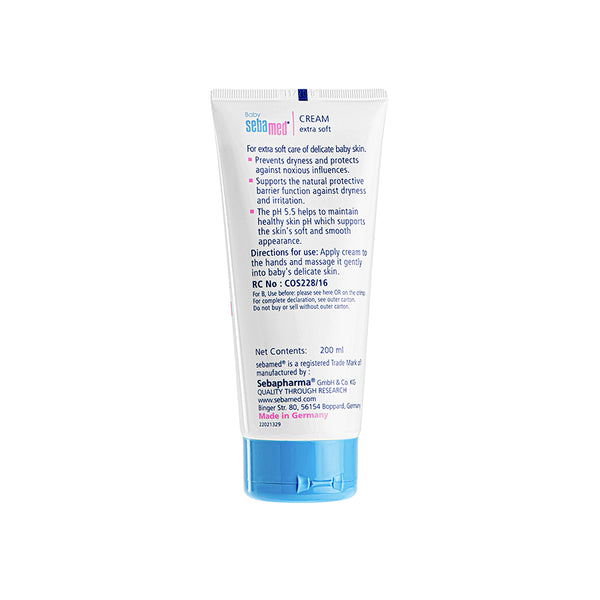 Sebamed Baby Cream Extra Soft|pH 5.5|Ideal for Dry Skin|200 ml