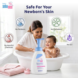 Sebamed Baby Face & Body Wash Foam|pH 5.5|Ideal for face & body cleansing|400 ml