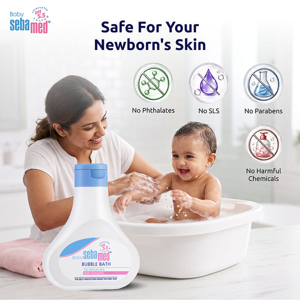 Sebamed Baby Bubble Bath|pH 5.5|With Chamomile|Soap Free|No Tears|200 ml