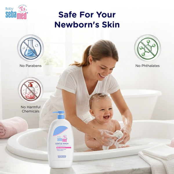 Sebamed Baby Gentle Wash|pH 5.5|Baby Body Wash|Soap Free|Tear Free|1000 ml