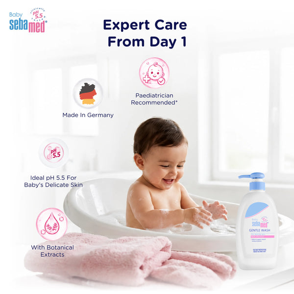 Sebamed Baby Gentle Wash|pH 5.5|Baby Body Wash|Soap Free|Tear Free|400 ml
