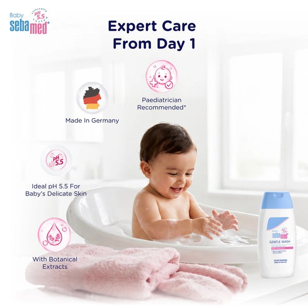 Sebamed Baby Gentle Wash|pH 5.5|Baby Body Wash|Soap Free|Tear Free|50 ml