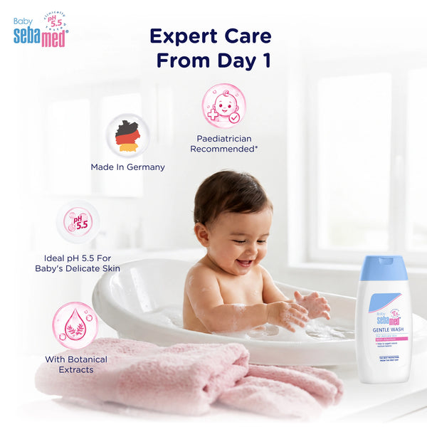 Sebamed Baby Gentle Wash|pH 5.5|Baby Body Wash|Soap Free|Tear Free|200 ml