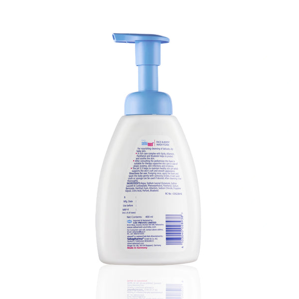 Sebamed Baby Face & Body Wash Foam|pH 5.5|Ideal for face & body cleansing|400 ml