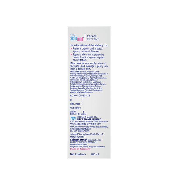 Sebamed Baby Cream Extra Soft|pH 5.5|Ideal for Dry Skin|200 ml